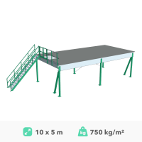 Mezzanine platvorm 10x5m, 750kg/m²