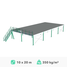 Mezzanine platvorm 20x10m, 350kg/m²