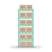 Kaubaaluste riiul laohoidla 5000x1800mm / 12 kaubaalused / 0+5 riiulit