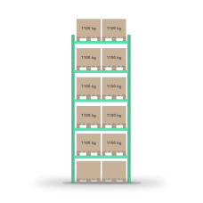 Kaubaaluste riiul laohoidla 5000x1800mm / 12 kaubaalused / 0+5 riiulit