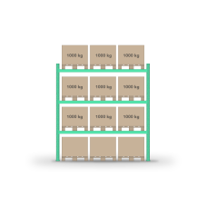 Kaubaaluste riiul lao jaoks 3000x2700mm / 12 kaubaalused / 0+3 riiulit