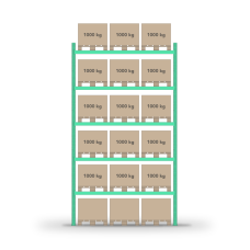 Kaubaaluste riiul laohoidla 5000x2700mm / 18 kaubaalused / 0+5 riiulit